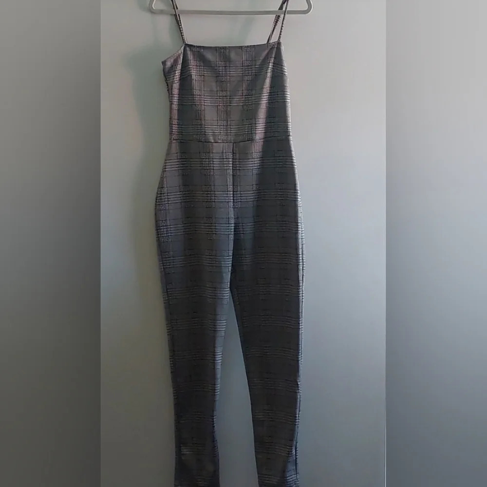 90s Y2K Houndstooth Romper  Jumper Popular basics 90s Y2K Large Academia L